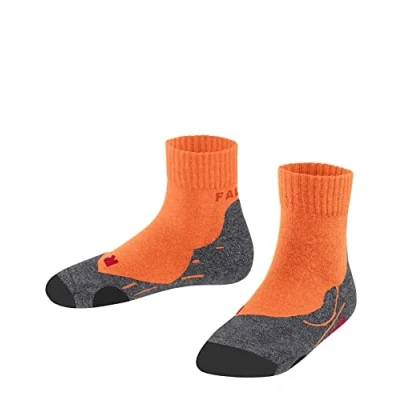 Image of FALKE Unisex Kids TK2 Short K SSO Wool Thick Anti Blister 1 Pair Hiking Socks, Pink (Coral Rose 8151), 9 11.5
