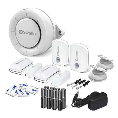 Image of Swann Home Security Alert Kit. Includes 2 Wi Fi Motion Sensors, Window/Door Sensors &amp; Indoor Siren