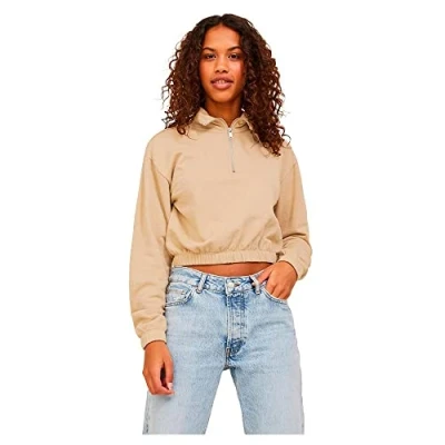 Image of JJXX Women&#039;s Jxalfa Reg Every Short Half Zip Sweatshirt, Incense, M