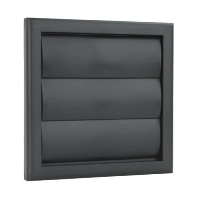Image of Vents 4 inch Black External Gravity Grille Air Vent Cover 100 mm Extractor Fan Back Draught Shutter Covers Ducting Tumble Dryer Bathroom Outside Wall Ventilation Hose Duct Grill