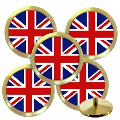 Image of Best Impressions Personalised Solid Brass Golf Ball Markers (UK Flag)