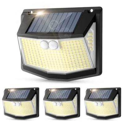 Image of spqment Solar Lights Outdoor Garden : 248 LED Security 3 Modes Motion Sensor Powered Light IP65 Waterproof 270 Wide Angle Outside Yard Garage Wall Lighting 4 Pack