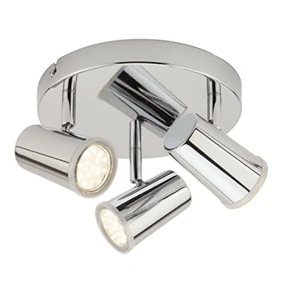 Image of LITECRAFT Trisha Spotlight Plate Bathroom Adjustable 3 Light Polished Chrome