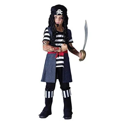 Image of Multicolor Tattoo Pirate Boy Costume Set for Kids (Small Size) Perfect Dress Up, Cosplay, World Book Day, &amp; Parties