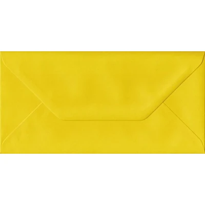 Image of Daffodil Yellow DL 110mm x 220mm Gummed Colour Business Envelopes 100gsm (Pack of 50)