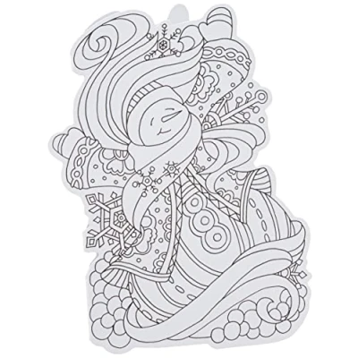Image of Paper House Colouring Cards Snowman, White