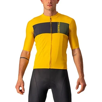 Image of CASTELLI 4522023 782 PROLOGO 7 Jersey Men&#039;s T Shirt Passion Fruit/Ivory Avocado Green XL