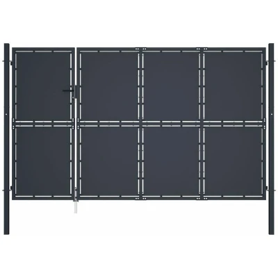 Image of vidaXL Garden Gate Steel 350x200 cm Anthracite