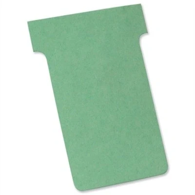 Image of Nobo T Cards 160gsm Tab Top 15mm W60x Bottom W48.5x Full H85mm Size 2 Green Ref