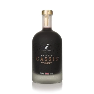 Image of White Heron British Cassis 50cl (ABV 15% alcohol) Premium Blackcurrant liqueur Made from Blackcurrants grown in Herefordshire All natural ingredients