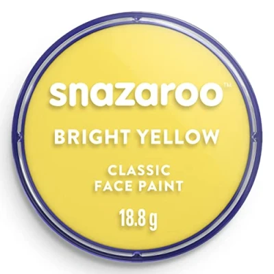 Image of Snazaroo Classic Face and Body Paint for Kids Adults, Bright Yellow Colour, Water Based, Easily Washable, Non Toxic, Makeup, Painting Parties, Ages 3+, Packaging May Vary