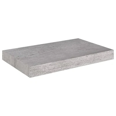 Image of vidaXL Floating Wall Shelf, Modern Design, Made from Honeycomb MDF and Metallic Frame, Concrete Grey, 40x23x3.8 cm, Easy to Install