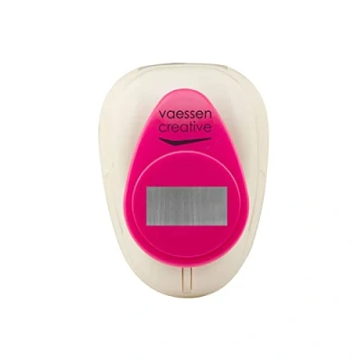 Image of Vaessen Creative Craft Paper Punch Rectangle 2,3 x 2,5 cm Circle Cutter for Crafting and Card Making, White/Pink