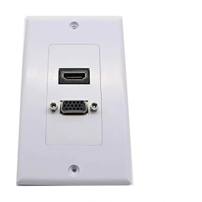 Image of Haokiang HDMI VGA Video Component Composite Audio Wall Face Plate Panel Outlet Size 115 MM x 70