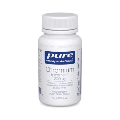 Image of Pure Encapsulations Chromium Picolinate 200 mcg Hypoallergenic Support for Promoting Carbohydrate Catabolism and Weight Maintenance 60 Capsules