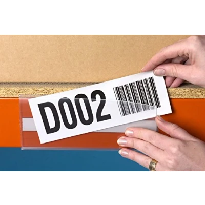 Image of EPOS/Data Strip Self Adhesive Ticket Holders, 38mm x 100mm EPOS (Pack 100)
