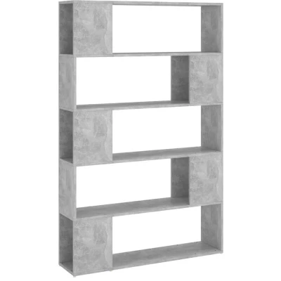 Image of vidaXL Book Cabinet Room Divider Concrete Grey 100x24x155 cm Engineered Wood