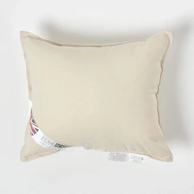 Image of HOMESCAPES Pack of 2 Organic Cotton Cushion Pad 30 x 35 cm (12 14) Inner Insert with Super Microfibre Hypoallergenic Synthetic Filling Machine Washable