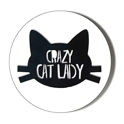 Image of Gift Insanity CRAZY CAT LADY BLACK 45mm novelty badge