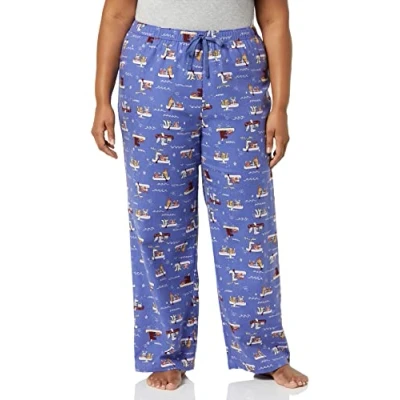 Image of Amazon Essentials Women&#039;s Flannel Sleep Trousers Discontinued Colours, Blue Boat Party, XS