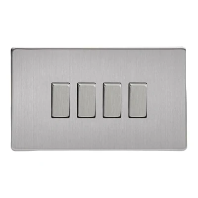 Image of Varilight XDS9S Light Switch Brushed Steel