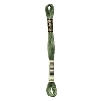 Image of DMC Embroidery Floss, Cotton, # 3363 Green, 8 m