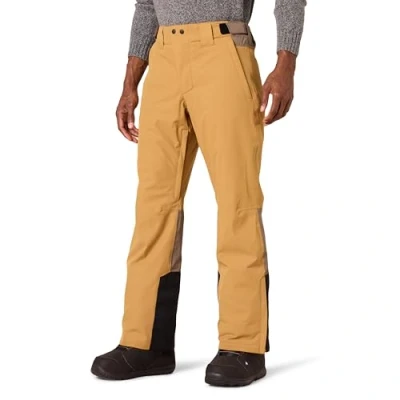 Image of Amazon Essentials Men&#039;s Waterproof Insulated Ski Trousers, Black Gold Colour Block, L