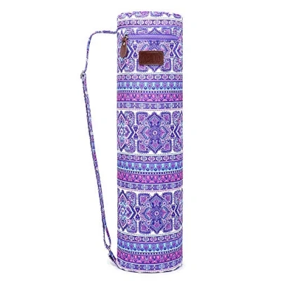 Image of FREMOUS Yoga Mat Bag,Full zip Exercise Carrier Bag Double Storage Pocket,Easy Access Zipper, Adjustable Shoulder Strap and Handle,Fits Most Mats(lily)