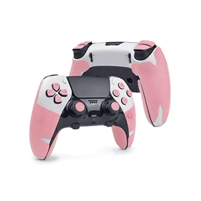 Image of TALONGAMES Controller Grips Compatible with PlayStatio 5 DualSense Edge, Anti Slip, Sweat Absorbent, Textured Skin kit, for PS5 Controllers Handle Grips, Buttons, Triggers (Pro Version Pink)