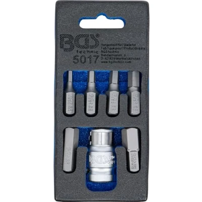 Image of BGS 5017 Screwdriver Bit Set 10 mm (3/8&quot;) hex Drive internal Hexagon 7 pcs.