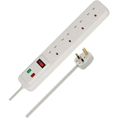 Image of Brennenstuhl 4 Way Extension Lead with surge protection (2m cable, Power Strip 90 angle of sockets, switch)