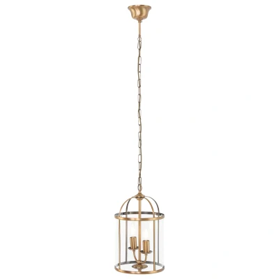 Image of Pimpernel Cylindrical Pendant Ceiling Light Bronze Brushed, Glass Transparent