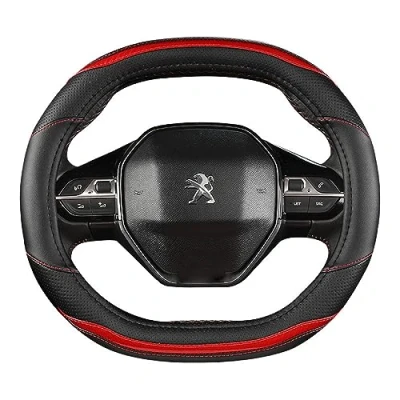 Image of Car Steering Wheel Cover, for Peugeot 2008 2014 2019 Premium Antiskid All Inclusive Protector,A
