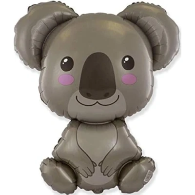 Image of Ballonheld Koala Brown Reusable Foil Balloon 85 x 70 cm, Long Floating Time, Children&#039;s Party Decoration, Unisex, General Audience, One Size, Brown, Baby Shower, Birthday