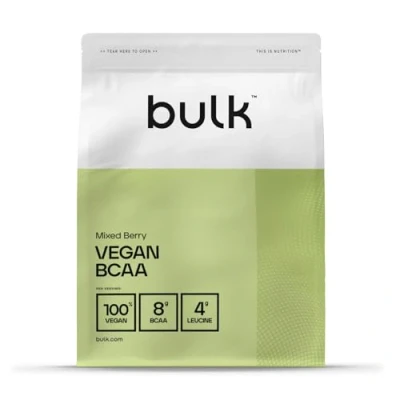 Image of Bulk Vegan BCAA Powder, Unflavoured, 500 g, 50 Servings, Packaging May Vary