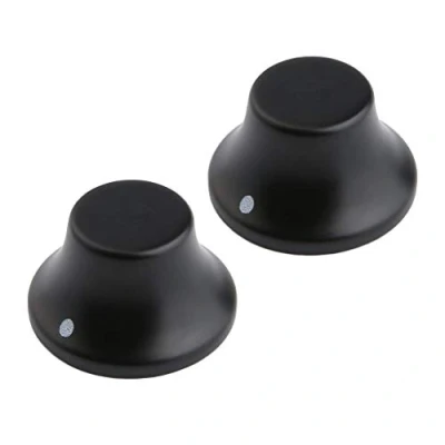Image of Dopro 2pcs Wood Knobs LP Strat Style Bell Control Guitar Bass Top Hat with Indicator Ebony