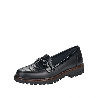 Image of Rieker Women&#039;s 54862 Loafers, Schwarz, 8 UK