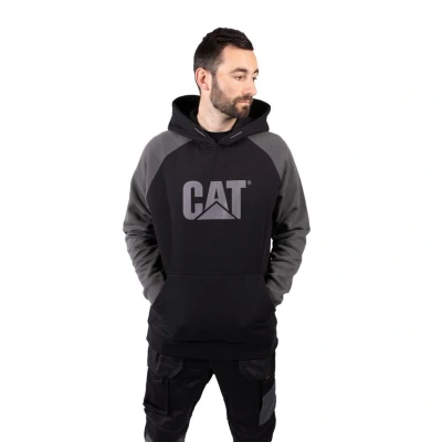 Image of Caterpillar Raglan H Sweatshirt Adults Black Extra Large Mens