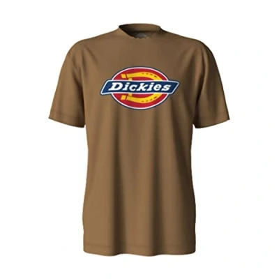 Image of Dickies Men&#039;s Big &amp; Tall Short Sleeve Tri Color Logo Graphic T Shirt, Brown Duck, XL