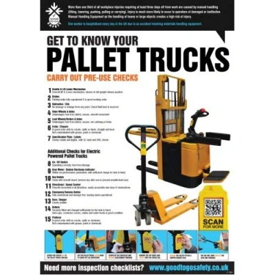 Image of Good to Go Safety GTG Pallet Truck Inspection poster 420x594mm Synthetic Paper 110gsm