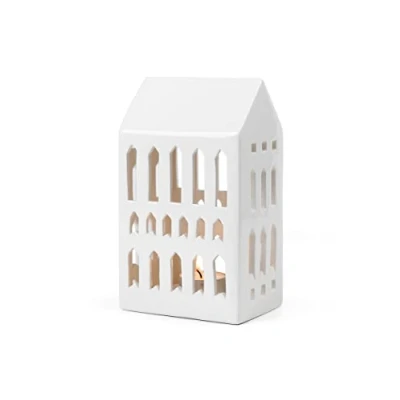 Image of HAK Kähler Tea Light Holder, Ceramic, White, 10 x 18 cm