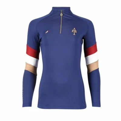 Image of Aubrion Shires Young Rider Childrens Team Long Sleeve Base Layer Navy Blue 7 8 Years