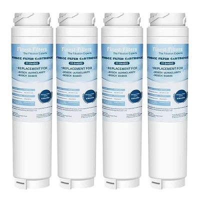 Image of Finest Filters Fridge Water Filter Compatible with Bosch UltraClarity 644845 REPLFLTR10 00740560 9000194412 9000077104 Neff Gaggenau Miele/Haier 0060820860 0060218743 Rangemaster DxD 90170 (4 Pack)