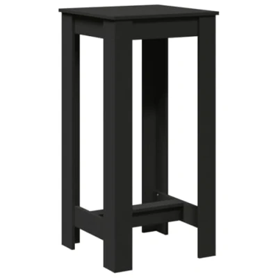 Image of vidaXL Black Engineered Wood Bistro Bar Table/Kitchen Counter 51x50x103.5cm Versatile Use &amp; Easy Maintenance