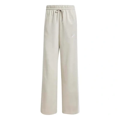 Image of adidas Women&#039;s Essentials 3 Stripes Open Hem Fleece Pants, Wonder Alumina/White, S
