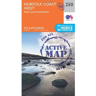 Image of Explorer Active 250 Norfolk Coast West Map With Digital Version