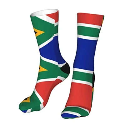 Image of 942 Ski Sock 50Cm South African Flag Mens Socks Multi Coloured Boot Warm Gift For Teenager, Christmas, Valentine&#039;S Day