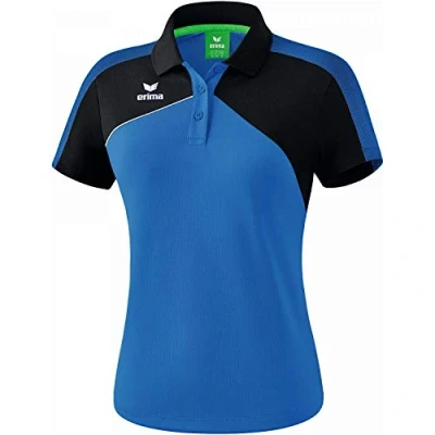 Image of Erima Women&#039;s Premium One 2.0 Polo Shirt, New Royal/Black/White/Royal, Size 40