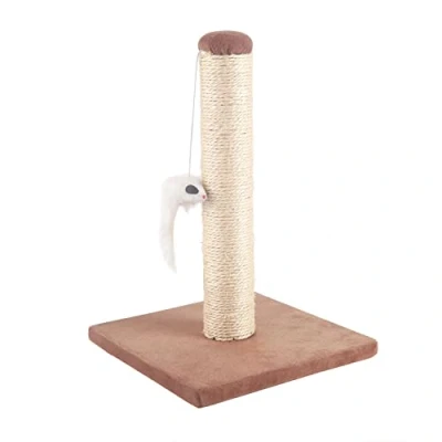 Image of Nobleza Cat Scratching Post Small Climbing Activity Center Kitty Tree with sisal Kitten Play Tower Hanging Toys, Brown, 25 * 35cm