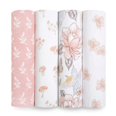 Image of aden + anais™ large swaddles 4 pack organic cotton muslin map the stars (Earthly)